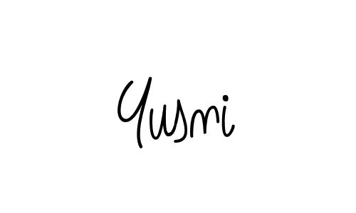 You should practise on your own different ways (Angelique-Rose-font-FFP) to write your name (Yusni) in signature. don't let someone else do it for you. Yusni signature style 5 images and pictures png