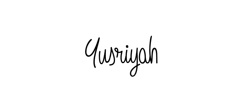 Make a beautiful signature design for name Yusriyah. With this signature (Angelique-Rose-font-FFP) style, you can create a handwritten signature for free. Yusriyah signature style 5 images and pictures png