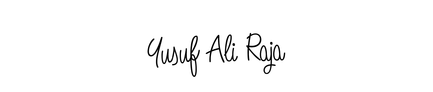 Use a signature maker to create a handwritten signature online. With this signature software, you can design (Angelique-Rose-font-FFP) your own signature for name Yusuf Ali Raja. Yusuf Ali Raja signature style 5 images and pictures png