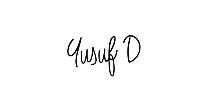 Use a signature maker to create a handwritten signature online. With this signature software, you can design (Angelique-Rose-font-FFP) your own signature for name Yusuf D. Yusuf D signature style 5 images and pictures png