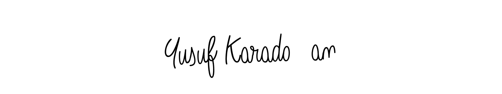 Use a signature maker to create a handwritten signature online. With this signature software, you can design (Angelique-Rose-font-FFP) your own signature for name Yusuf Karadoğan. Yusuf Karadoğan signature style 5 images and pictures png