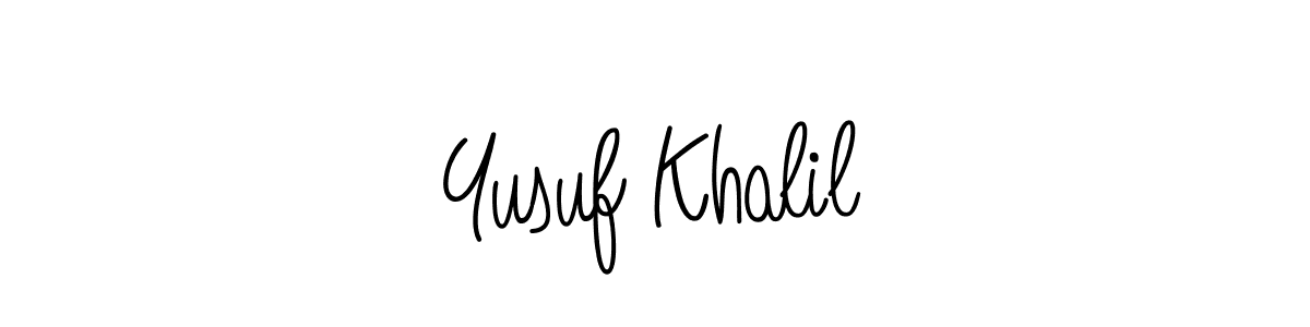 Make a beautiful signature design for name Yusuf Khalil. With this signature (Angelique-Rose-font-FFP) style, you can create a handwritten signature for free. Yusuf Khalil signature style 5 images and pictures png