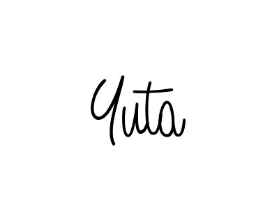 Create a beautiful signature design for name Yuta. With this signature (Angelique-Rose-font-FFP) fonts, you can make a handwritten signature for free. Yuta signature style 5 images and pictures png