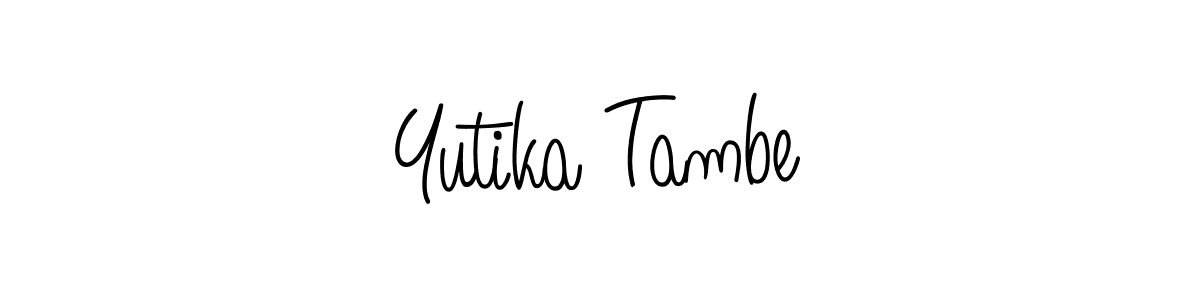 Yutika Tambe stylish signature style. Best Handwritten Sign (Angelique-Rose-font-FFP) for my name. Handwritten Signature Collection Ideas for my name Yutika Tambe. Yutika Tambe signature style 5 images and pictures png