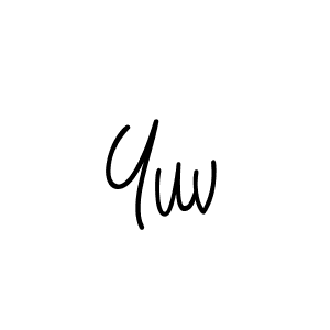The best way (Angelique-Rose-font-FFP) to make a short signature is to pick only two or three words in your name. The name Yuv include a total of six letters. For converting this name. Yuv signature style 5 images and pictures png