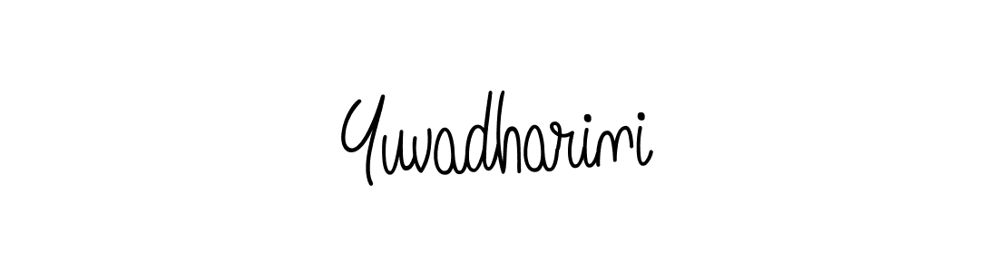 Yuvadharini stylish signature style. Best Handwritten Sign (Angelique-Rose-font-FFP) for my name. Handwritten Signature Collection Ideas for my name Yuvadharini. Yuvadharini signature style 5 images and pictures png