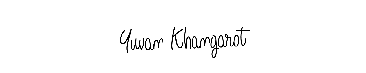 You should practise on your own different ways (Angelique-Rose-font-FFP) to write your name (Yuvan Khangarot) in signature. don't let someone else do it for you. Yuvan Khangarot signature style 5 images and pictures png