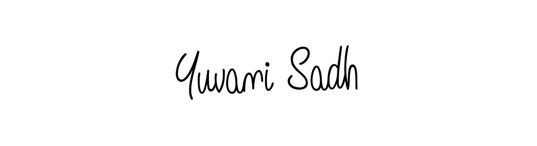 How to make Yuvani Sadh name signature. Use Angelique-Rose-font-FFP style for creating short signs online. This is the latest handwritten sign. Yuvani Sadh signature style 5 images and pictures png