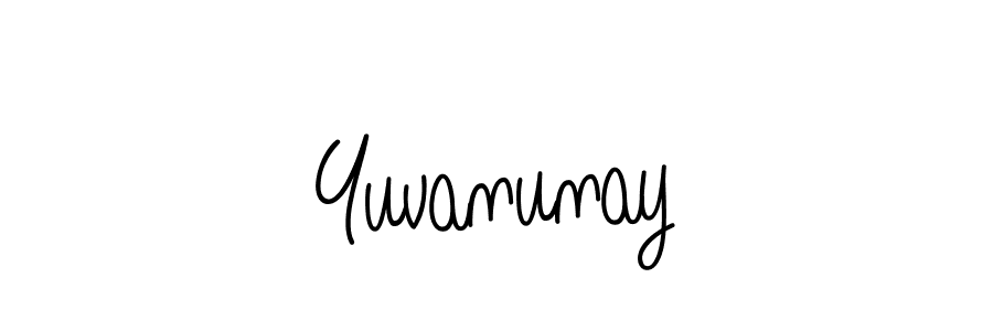 How to make Yuvanunay name signature. Use Angelique-Rose-font-FFP style for creating short signs online. This is the latest handwritten sign. Yuvanunay signature style 5 images and pictures png