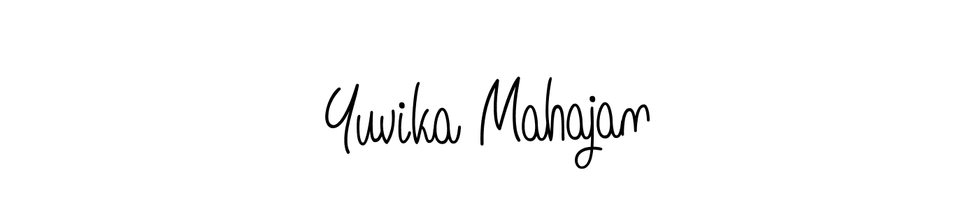 Yuvika Mahajan stylish signature style. Best Handwritten Sign (Angelique-Rose-font-FFP) for my name. Handwritten Signature Collection Ideas for my name Yuvika Mahajan. Yuvika Mahajan signature style 5 images and pictures png