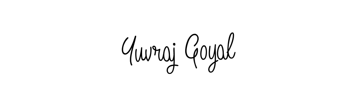 You should practise on your own different ways (Angelique-Rose-font-FFP) to write your name (Yuvraj Goyal) in signature. don't let someone else do it for you. Yuvraj Goyal signature style 5 images and pictures png