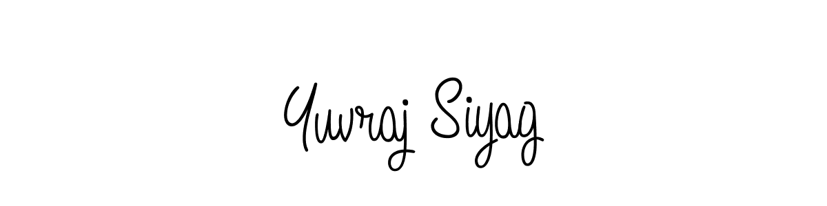 You should practise on your own different ways (Angelique-Rose-font-FFP) to write your name (Yuvraj Siyag) in signature. don't let someone else do it for you. Yuvraj Siyag signature style 5 images and pictures png