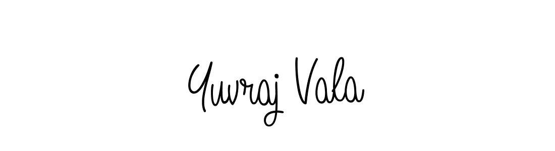 The best way (Angelique-Rose-font-FFP) to make a short signature is to pick only two or three words in your name. The name Yuvraj Vala include a total of six letters. For converting this name. Yuvraj Vala signature style 5 images and pictures png