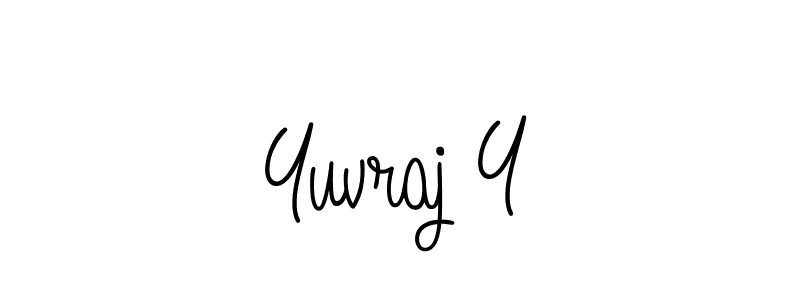 Use a signature maker to create a handwritten signature online. With this signature software, you can design (Angelique-Rose-font-FFP) your own signature for name Yuvraj Y. Yuvraj Y signature style 5 images and pictures png