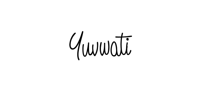 How to make Yuvwati name signature. Use Angelique-Rose-font-FFP style for creating short signs online. This is the latest handwritten sign. Yuvwati signature style 5 images and pictures png