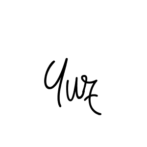 Yuz stylish signature style. Best Handwritten Sign (Angelique-Rose-font-FFP) for my name. Handwritten Signature Collection Ideas for my name Yuz. Yuz signature style 5 images and pictures png