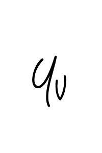 How to make Yv name signature. Use Angelique-Rose-font-FFP style for creating short signs online. This is the latest handwritten sign. Yv signature style 5 images and pictures png