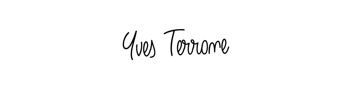 Yves Terrone stylish signature style. Best Handwritten Sign (Angelique-Rose-font-FFP) for my name. Handwritten Signature Collection Ideas for my name Yves Terrone. Yves Terrone signature style 5 images and pictures png