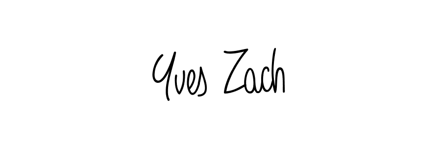 How to make Yves Zach name signature. Use Angelique-Rose-font-FFP style for creating short signs online. This is the latest handwritten sign. Yves Zach signature style 5 images and pictures png