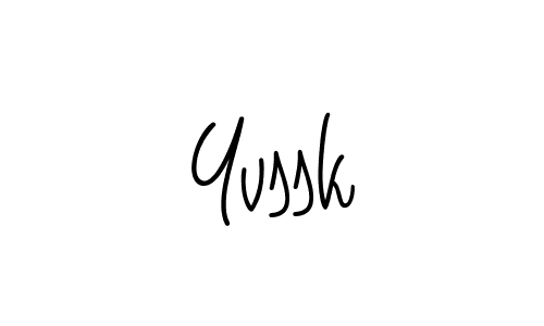 The best way (Angelique-Rose-font-FFP) to make a short signature is to pick only two or three words in your name. The name Yvssk include a total of six letters. For converting this name. Yvssk signature style 5 images and pictures png