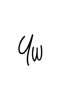 Make a beautiful signature design for name Yw. With this signature (Angelique-Rose-font-FFP) style, you can create a handwritten signature for free. Yw signature style 5 images and pictures png