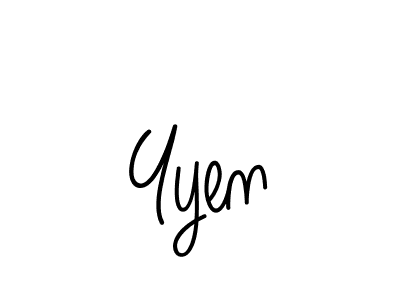 The best way (Angelique-Rose-font-FFP) to make a short signature is to pick only two or three words in your name. The name Yyen include a total of six letters. For converting this name. Yyen signature style 5 images and pictures png