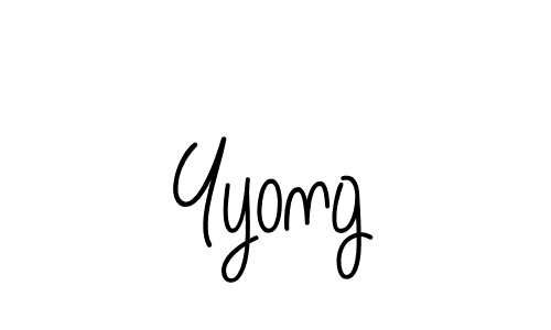 Use a signature maker to create a handwritten signature online. With this signature software, you can design (Angelique-Rose-font-FFP) your own signature for name Yyong. Yyong signature style 5 images and pictures png