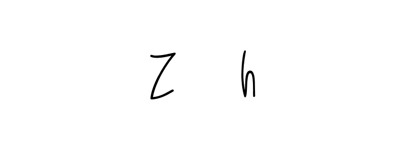 Make a beautiful signature design for name Z❤️h. With this signature (Angelique-Rose-font-FFP) style, you can create a handwritten signature for free. Z❤️h signature style 5 images and pictures png