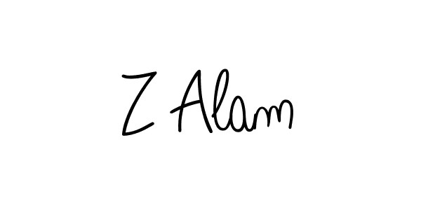 Z Alam stylish signature style. Best Handwritten Sign (Angelique-Rose-font-FFP) for my name. Handwritten Signature Collection Ideas for my name Z Alam. Z Alam signature style 5 images and pictures png