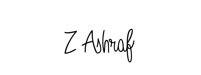 Use a signature maker to create a handwritten signature online. With this signature software, you can design (Angelique-Rose-font-FFP) your own signature for name Z Ashraf. Z Ashraf signature style 5 images and pictures png