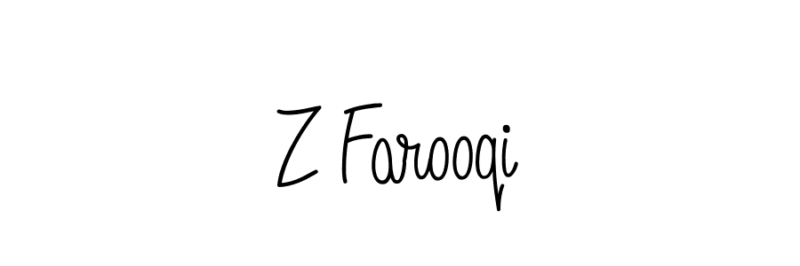 Create a beautiful signature design for name Z Farooqi. With this signature (Angelique-Rose-font-FFP) fonts, you can make a handwritten signature for free. Z Farooqi signature style 5 images and pictures png