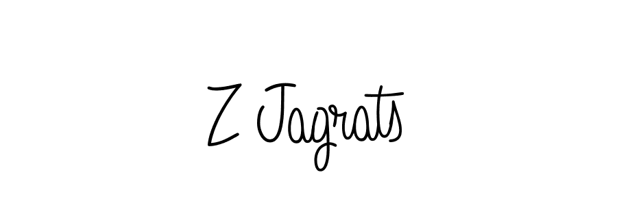 How to make Z Jagrats name signature. Use Angelique-Rose-font-FFP style for creating short signs online. This is the latest handwritten sign. Z Jagrats signature style 5 images and pictures png