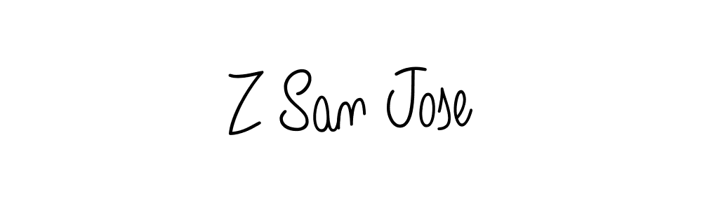Z San Jose stylish signature style. Best Handwritten Sign (Angelique-Rose-font-FFP) for my name. Handwritten Signature Collection Ideas for my name Z San Jose. Z San Jose signature style 5 images and pictures png