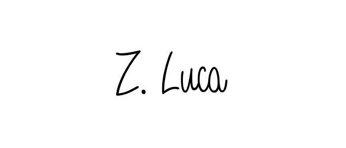 Design your own signature with our free online signature maker. With this signature software, you can create a handwritten (Angelique-Rose-font-FFP) signature for name Z. Luca. Z. Luca signature style 5 images and pictures png