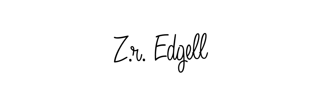 How to make Z.r. Edgell name signature. Use Angelique-Rose-font-FFP style for creating short signs online. This is the latest handwritten sign. Z.r. Edgell signature style 5 images and pictures png