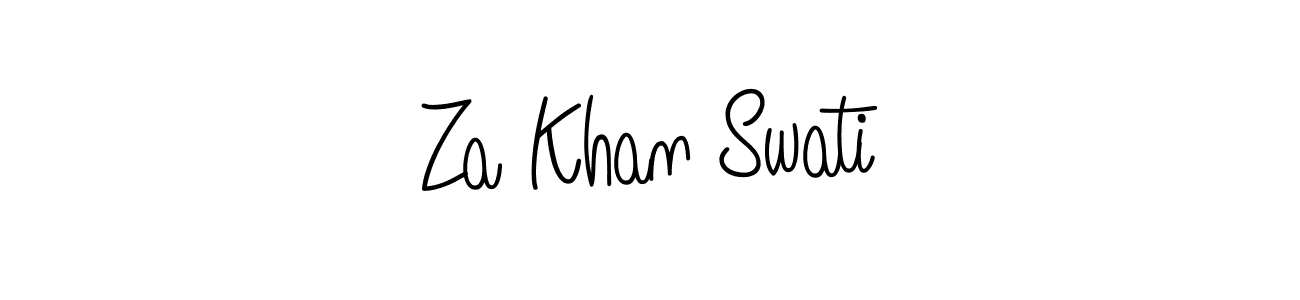 Make a beautiful signature design for name Za Khan Swati. With this signature (Angelique-Rose-font-FFP) style, you can create a handwritten signature for free. Za Khan Swati signature style 5 images and pictures png