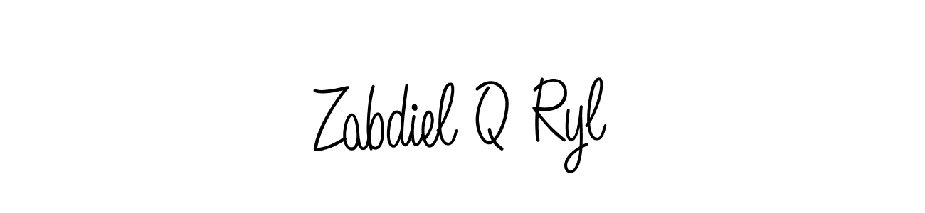 Use a signature maker to create a handwritten signature online. With this signature software, you can design (Angelique-Rose-font-FFP) your own signature for name Zabdiel Q Ryl. Zabdiel Q Ryl signature style 5 images and pictures png