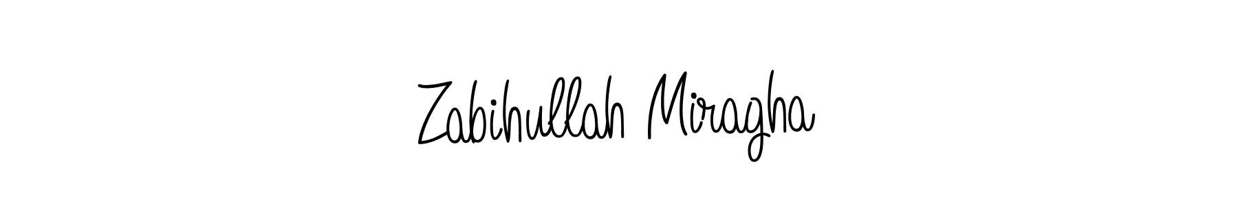 You should practise on your own different ways (Angelique-Rose-font-FFP) to write your name (Zabihullah Miragha) in signature. don't let someone else do it for you. Zabihullah Miragha signature style 5 images and pictures png