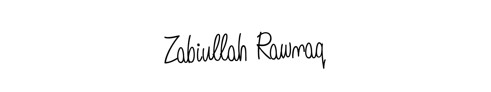 Zabiullah Rawnaq stylish signature style. Best Handwritten Sign (Angelique-Rose-font-FFP) for my name. Handwritten Signature Collection Ideas for my name Zabiullah Rawnaq. Zabiullah Rawnaq signature style 5 images and pictures png