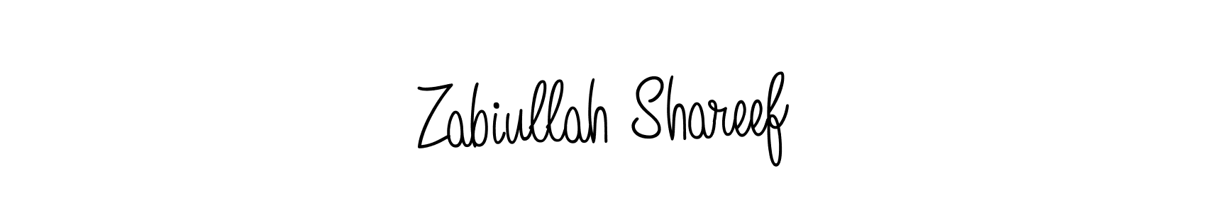 Make a beautiful signature design for name Zabiullah Shareef. With this signature (Angelique-Rose-font-FFP) style, you can create a handwritten signature for free. Zabiullah Shareef signature style 5 images and pictures png