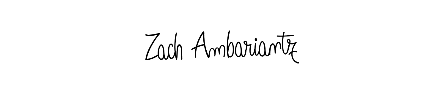 Make a beautiful signature design for name Zach Ambariantz. With this signature (Angelique-Rose-font-FFP) style, you can create a handwritten signature for free. Zach Ambariantz signature style 5 images and pictures png