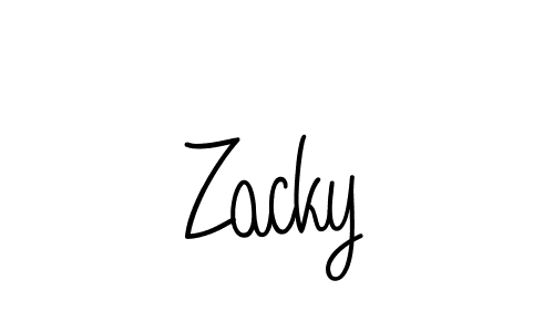 Zacky stylish signature style. Best Handwritten Sign (Angelique-Rose-font-FFP) for my name. Handwritten Signature Collection Ideas for my name Zacky. Zacky signature style 5 images and pictures png