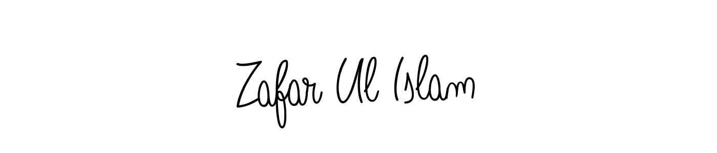 You should practise on your own different ways (Angelique-Rose-font-FFP) to write your name (Zafar Ul Islam) in signature. don't let someone else do it for you. Zafar Ul Islam signature style 5 images and pictures png