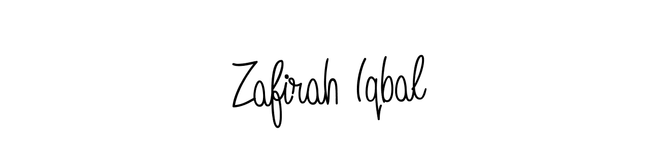 Use a signature maker to create a handwritten signature online. With this signature software, you can design (Angelique-Rose-font-FFP) your own signature for name Zafirah Iqbal. Zafirah Iqbal signature style 5 images and pictures png