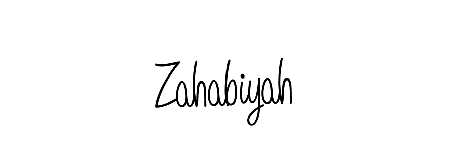 How to make Zahabiyah name signature. Use Angelique-Rose-font-FFP style for creating short signs online. This is the latest handwritten sign. Zahabiyah signature style 5 images and pictures png