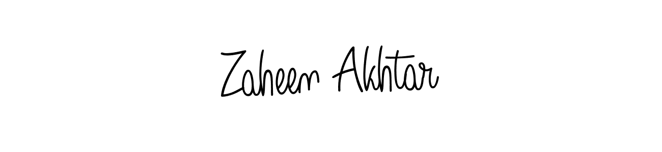 Use a signature maker to create a handwritten signature online. With this signature software, you can design (Angelique-Rose-font-FFP) your own signature for name Zaheen Akhtar. Zaheen Akhtar signature style 5 images and pictures png