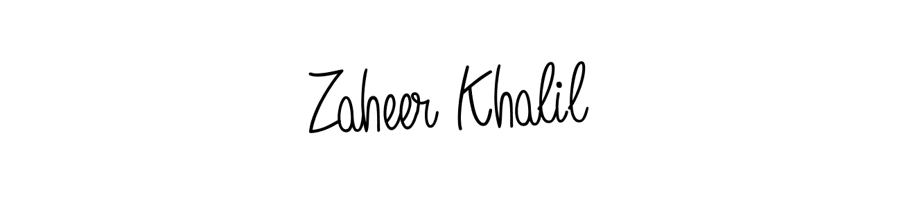 How to make Zaheer Khalil name signature. Use Angelique-Rose-font-FFP style for creating short signs online. This is the latest handwritten sign. Zaheer Khalil signature style 5 images and pictures png
