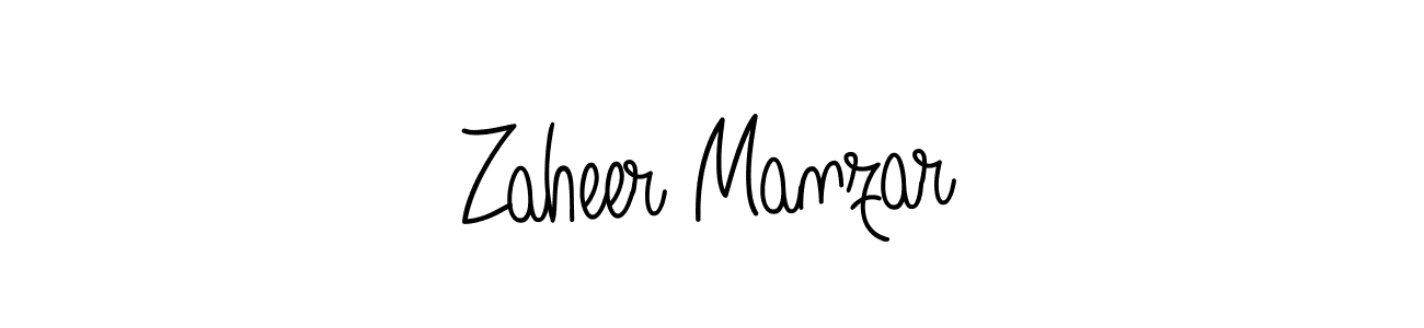 You should practise on your own different ways (Angelique-Rose-font-FFP) to write your name (Zaheer Manzar) in signature. don't let someone else do it for you. Zaheer Manzar signature style 5 images and pictures png