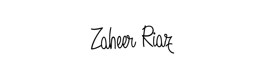 How to make Zaheer Riaz name signature. Use Angelique-Rose-font-FFP style for creating short signs online. This is the latest handwritten sign. Zaheer Riaz signature style 5 images and pictures png