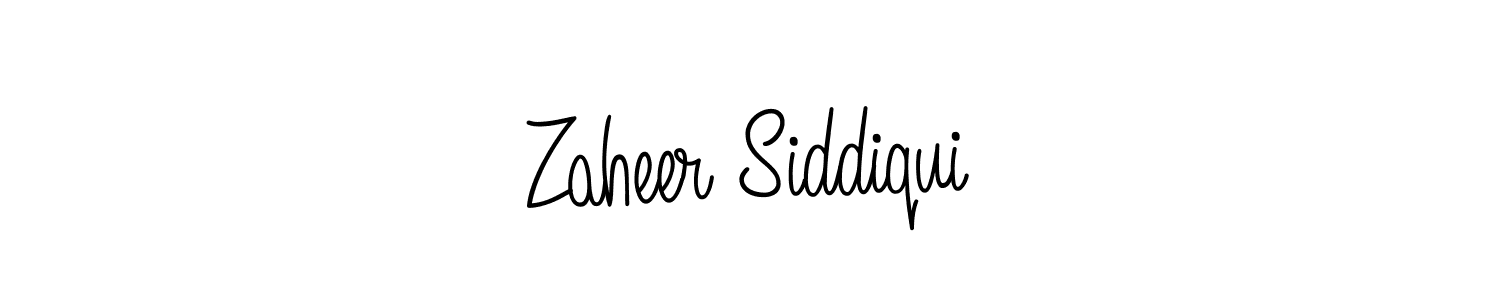 You should practise on your own different ways (Angelique-Rose-font-FFP) to write your name (Zaheer Siddiqui) in signature. don't let someone else do it for you. Zaheer Siddiqui signature style 5 images and pictures png